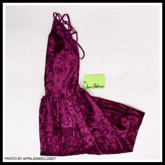 SAM EDELMAN V-NECK STRAPPY VELVET MINI ROMPER - Picture 5 of 8